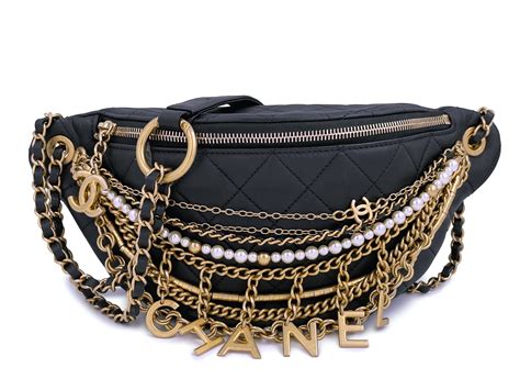 chanel waist bag chain|chanel fanny pack with chains.